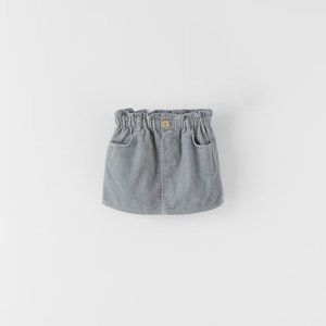 ZARA BASIC CORDUROY PAPERBAG SKIRT